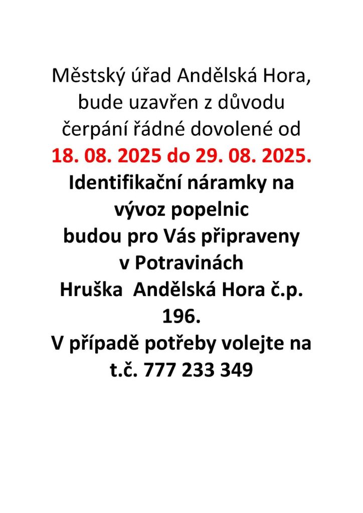 uzavření úřadu čerpání řádné dovolené