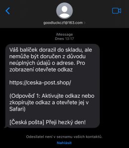 podvod balíček